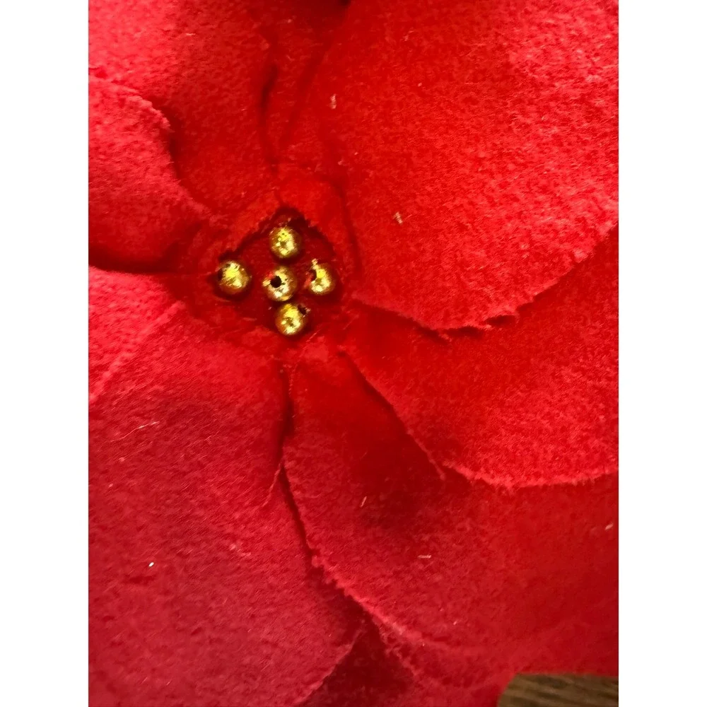 Sheffield Home Red Poinsettia Decorative Lumbar Pillow Holiday Christmas 19x11